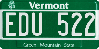 VT license plate EDU522