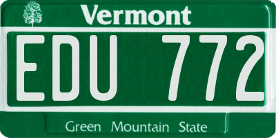 VT license plate EDU772