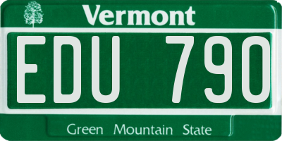 VT license plate EDU790
