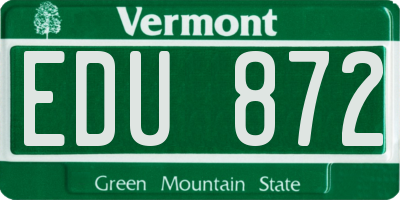 VT license plate EDU872