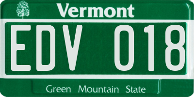 VT license plate EDV018