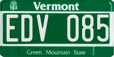 VT license plate EDV085