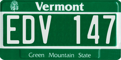 VT license plate EDV147