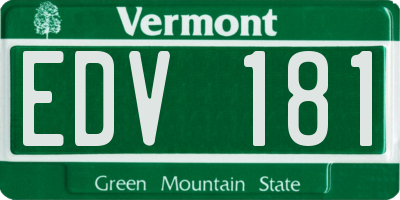 VT license plate EDV181