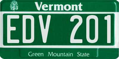 VT license plate EDV201
