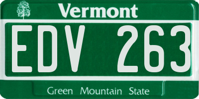 VT license plate EDV263