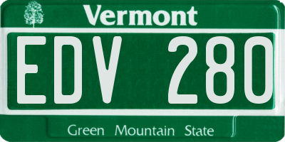 VT license plate EDV280