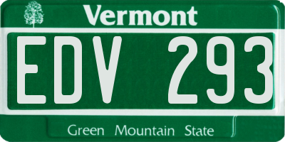 VT license plate EDV293