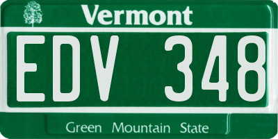 VT license plate EDV348