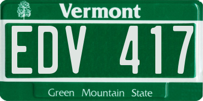 VT license plate EDV417