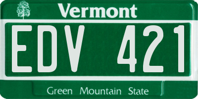 VT license plate EDV421