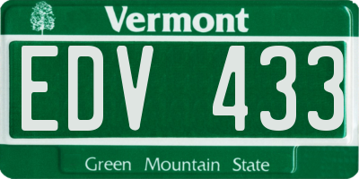VT license plate EDV433
