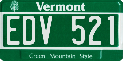 VT license plate EDV521