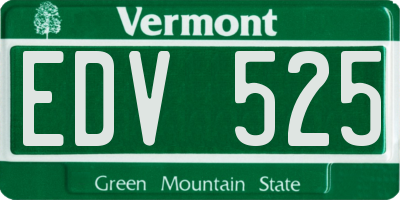 VT license plate EDV525