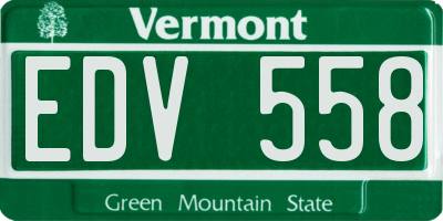 VT license plate EDV558