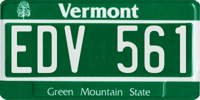 VT license plate EDV561
