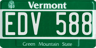 VT license plate EDV588