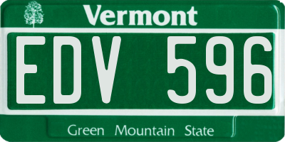 VT license plate EDV596