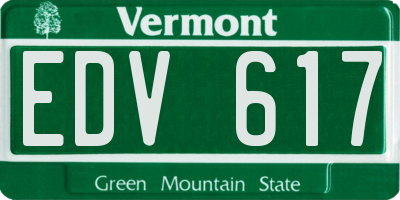 VT license plate EDV617