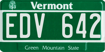 VT license plate EDV642