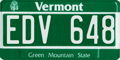 VT license plate EDV648