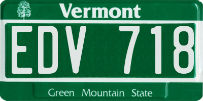 VT license plate EDV718