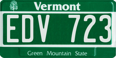 VT license plate EDV723