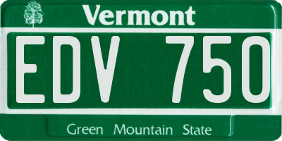 VT license plate EDV750
