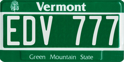 VT license plate EDV777