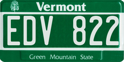 VT license plate EDV822