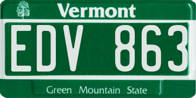VT license plate EDV863