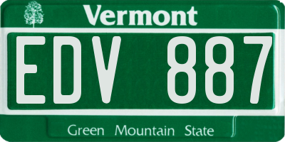 VT license plate EDV887