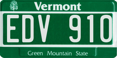 VT license plate EDV910