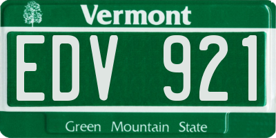 VT license plate EDV921