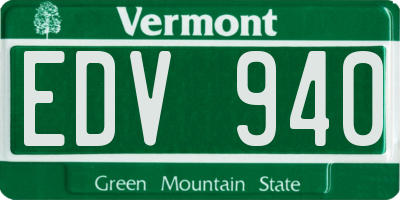 VT license plate EDV940