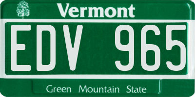 VT license plate EDV965