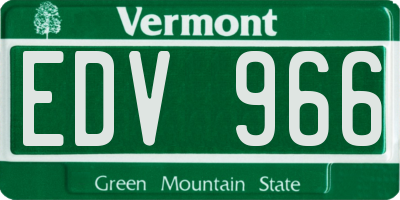 VT license plate EDV966