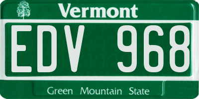VT license plate EDV968