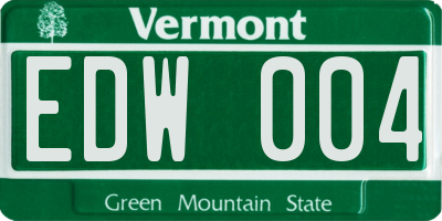 VT license plate EDW004