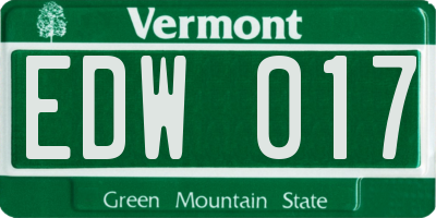 VT license plate EDW017