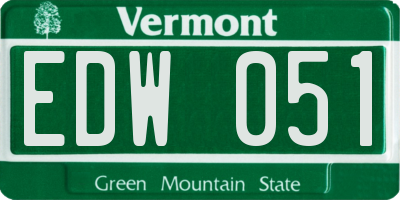 VT license plate EDW051