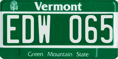 VT license plate EDW065