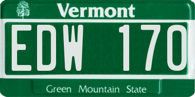 VT license plate EDW170
