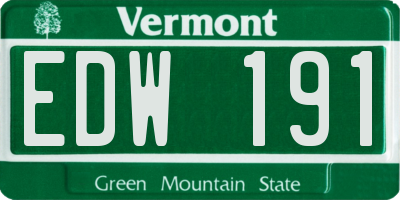 VT license plate EDW191
