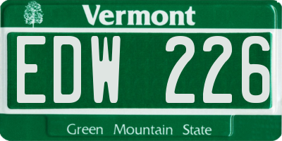 VT license plate EDW226
