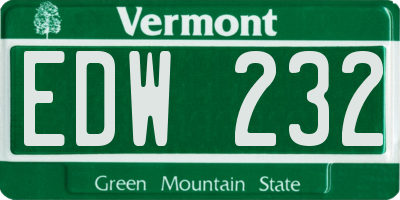 VT license plate EDW232