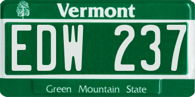 VT license plate EDW237