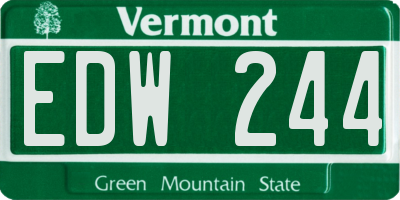 VT license plate EDW244
