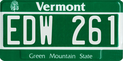 VT license plate EDW261