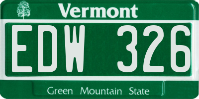VT license plate EDW326